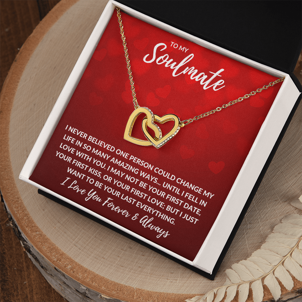 Soulmate Forever and Always Interlocking Hearts Necklace