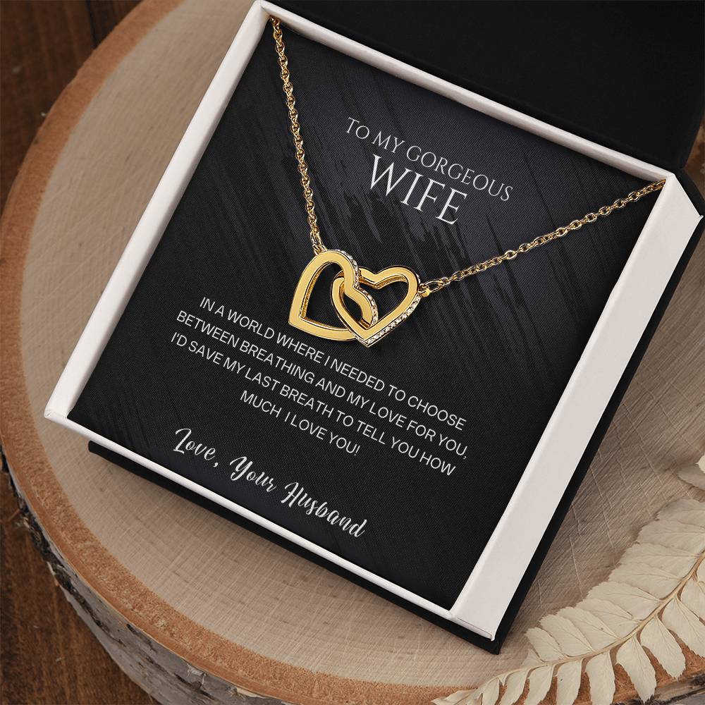 Never-ending Love Interlocking Hearts Necklace for Wife
