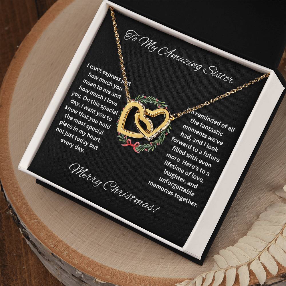 Sister Heart Christmas Necklace