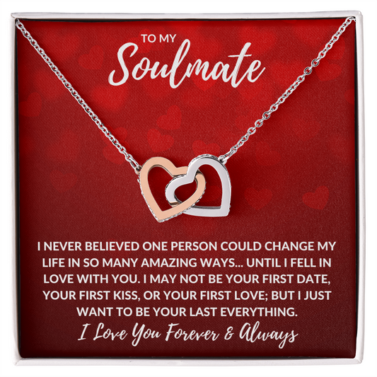 Soulmate Forever and Always Interlocking Hearts Necklace