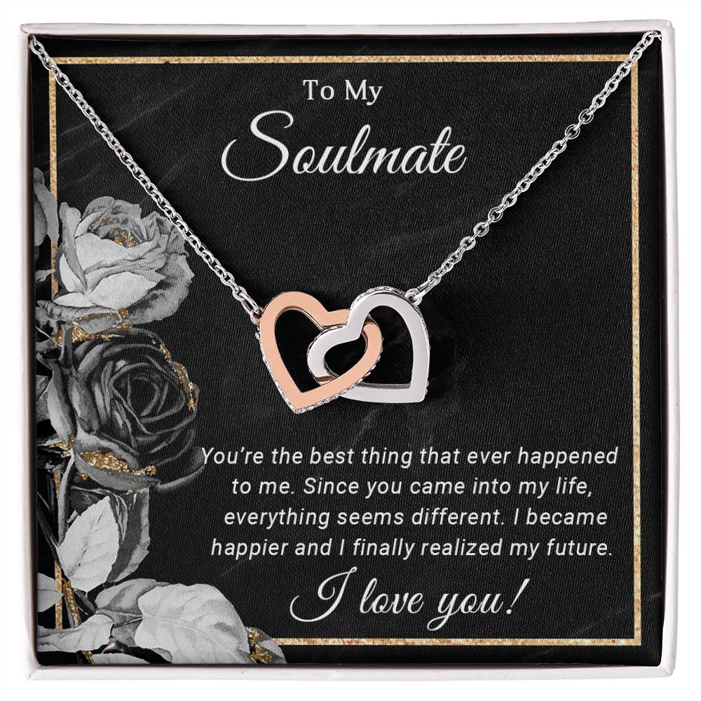 To My Soulmate - Interlocking Hearts Necklace