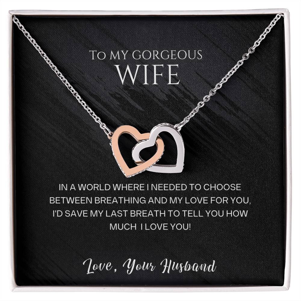 Never-ending Love Interlocking Hearts Necklace for Wife