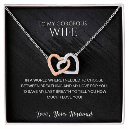 Never-ending Love Interlocking Hearts Necklace for Wife