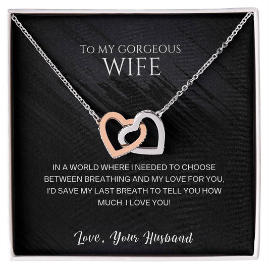 Never-ending Love Interlocking Hearts Necklace for Wife