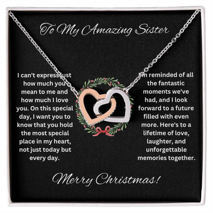 Sister Heart Christmas Necklace