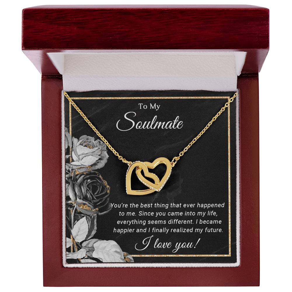 To My Soulmate - Interlocking Hearts Necklace