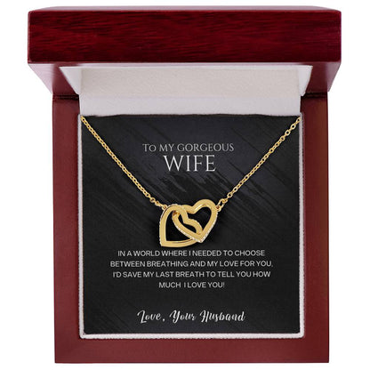 Never-ending Love Interlocking Hearts Necklace for Wife