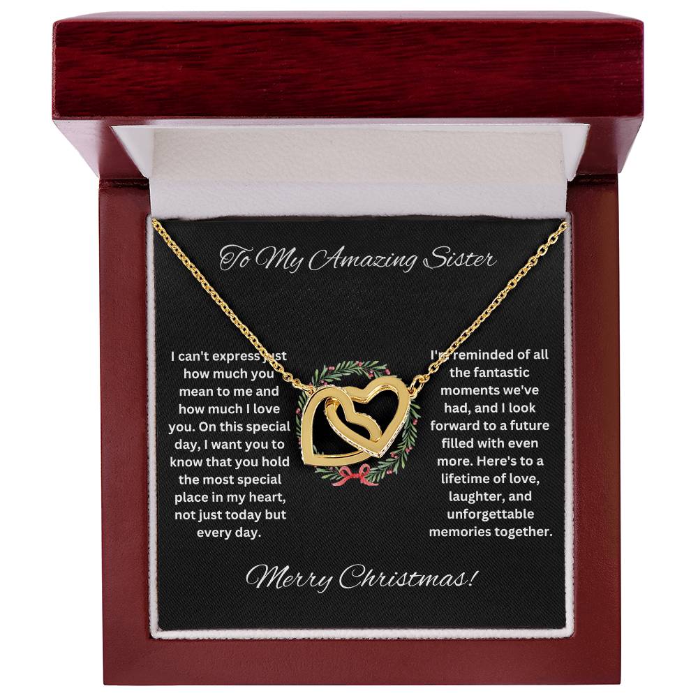 Sister Heart Christmas Necklace