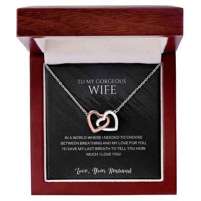 Never-ending Love Interlocking Hearts Necklace for Wife