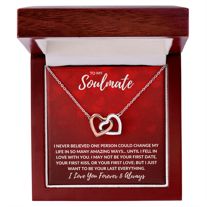 Soulmate Forever and Always Interlocking Hearts Necklace