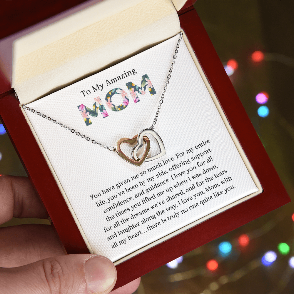 Interlocking Hearts Necklace for Mom