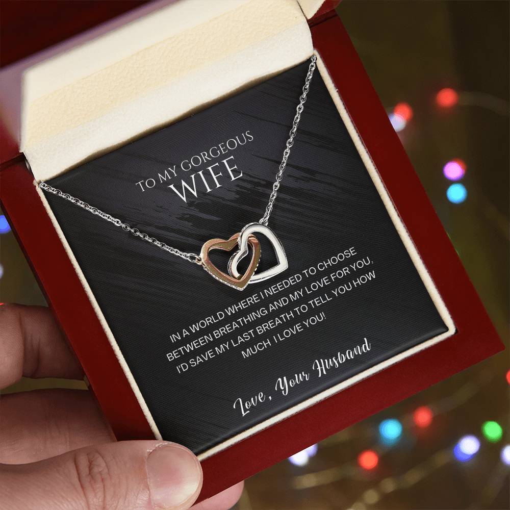 Never-ending Love Interlocking Hearts Necklace for Wife