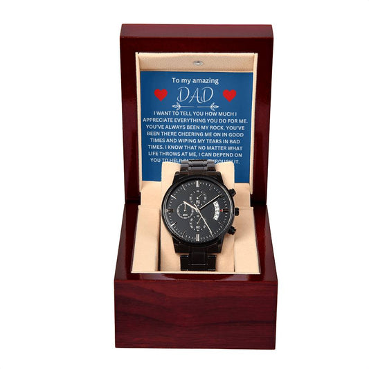 Black Chronograph Watch for Dad