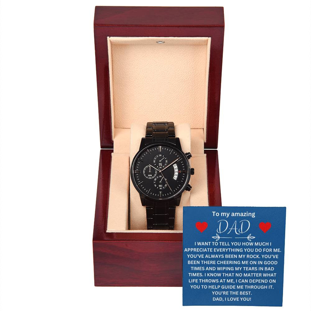 Black Chronograph Watch for Dad