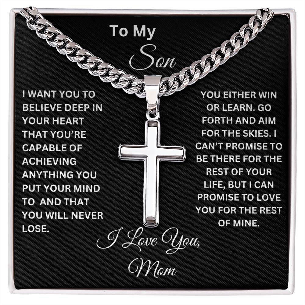 To My Son Cross Necklace