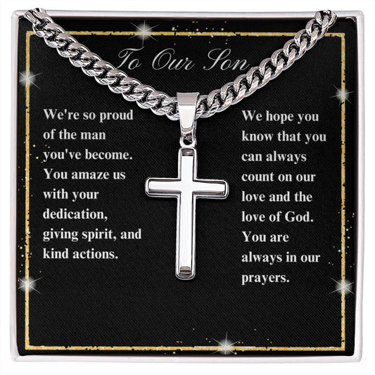 To Our Son Cross Necklace