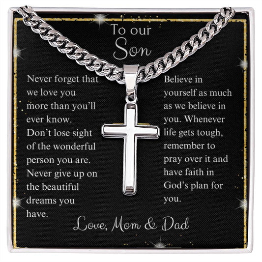 To Our Son Cross Necklace