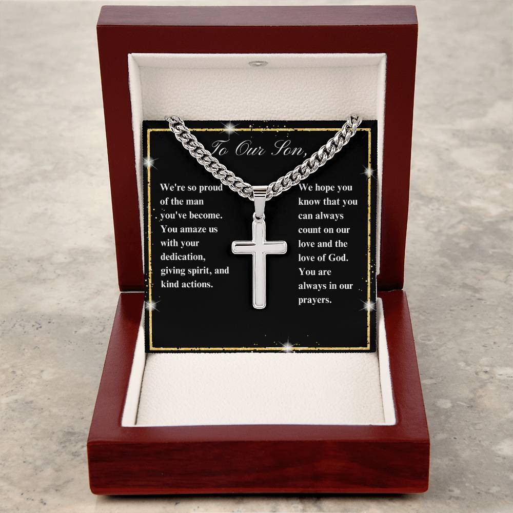 To Our Son Cross Necklace