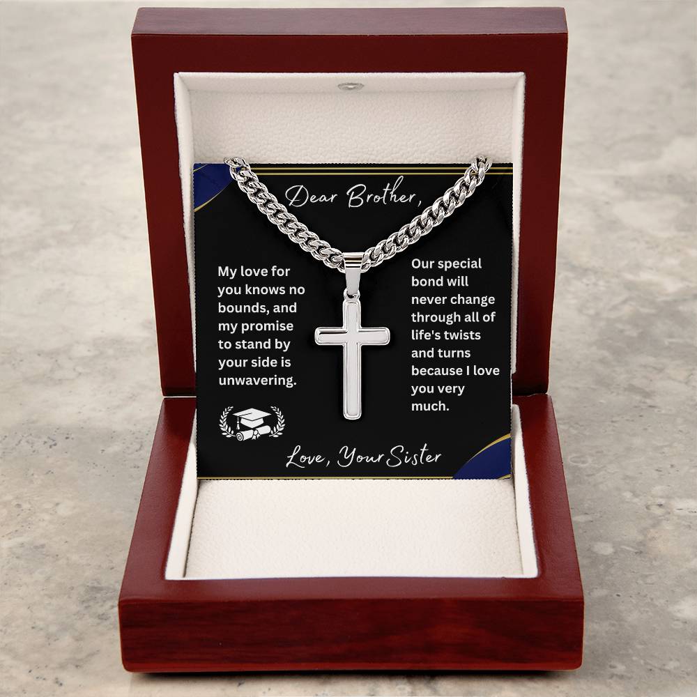 Brother Graduation Cross Necklace