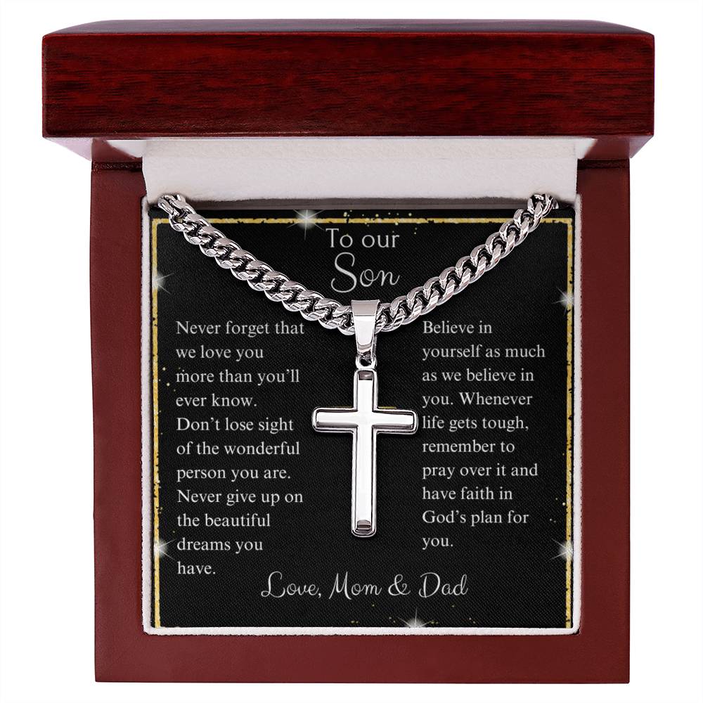 To Our Son Cross Necklace