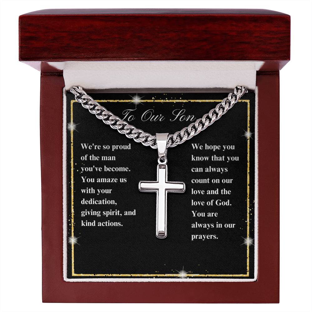 To Our Son Cross Necklace