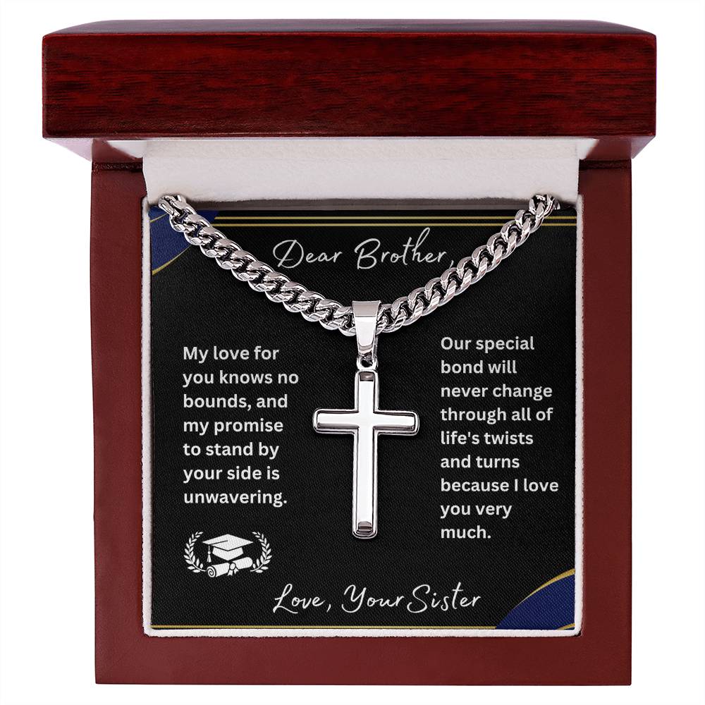 Brother Graduation Cross Necklace