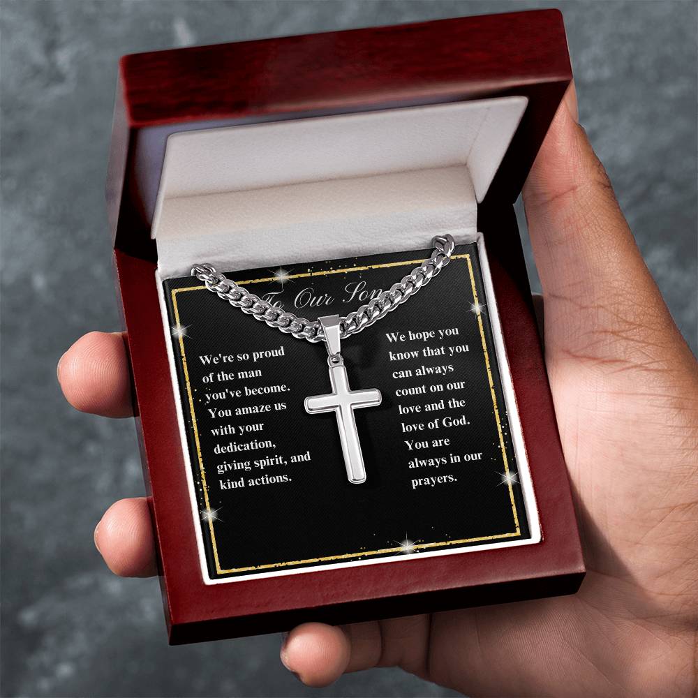 To Our Son Cross Necklace