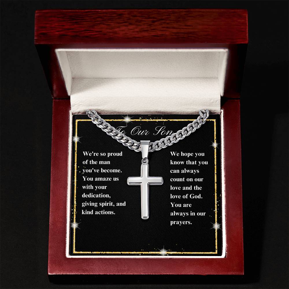 To Our Son Cross Necklace