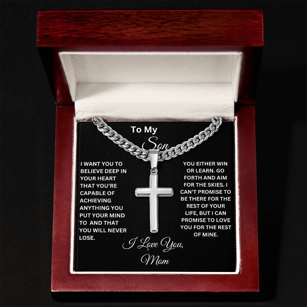 To My Son Cross Necklace