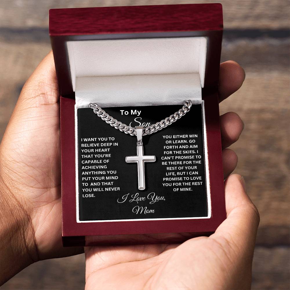 To My Son Cross Necklace