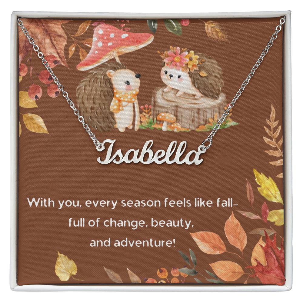 Fall Friendship Name Necklace