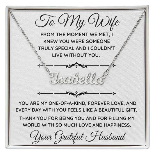 TO MY WIFE NAME NECKLACE