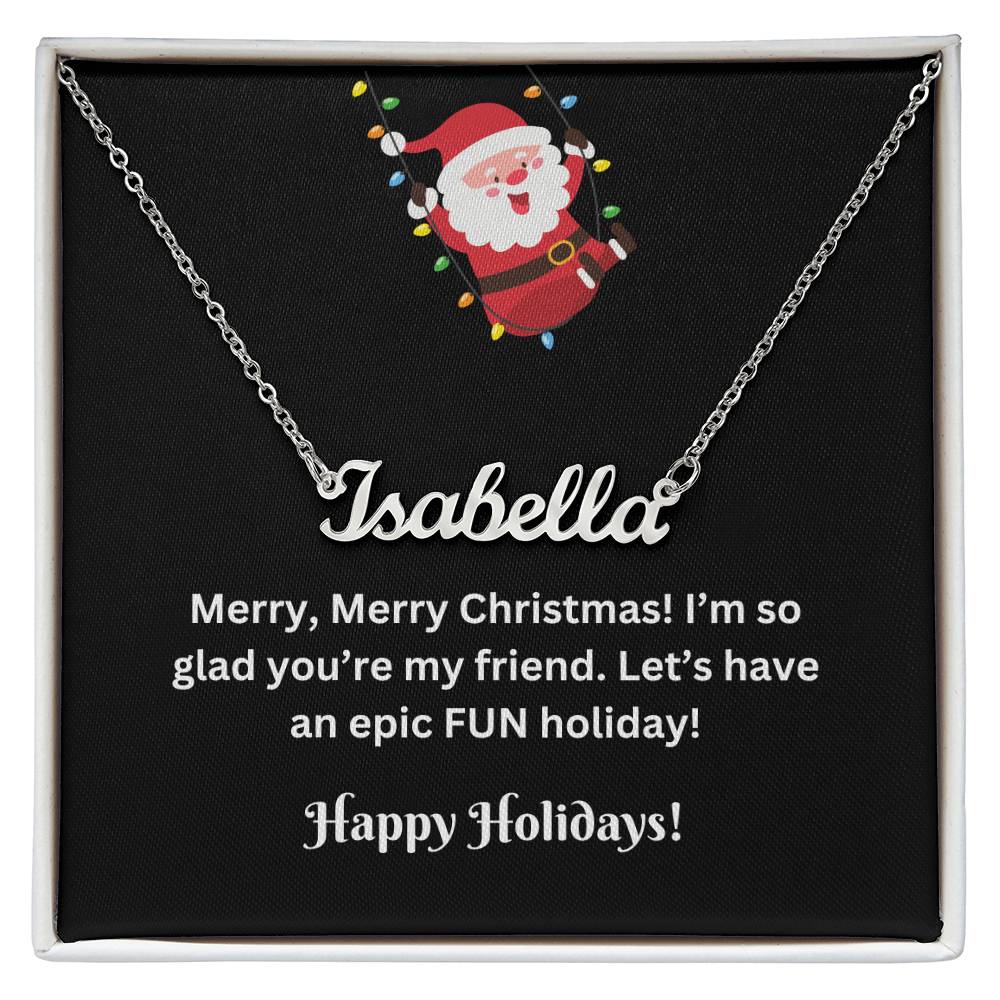 Friend Christmas Name Necklace