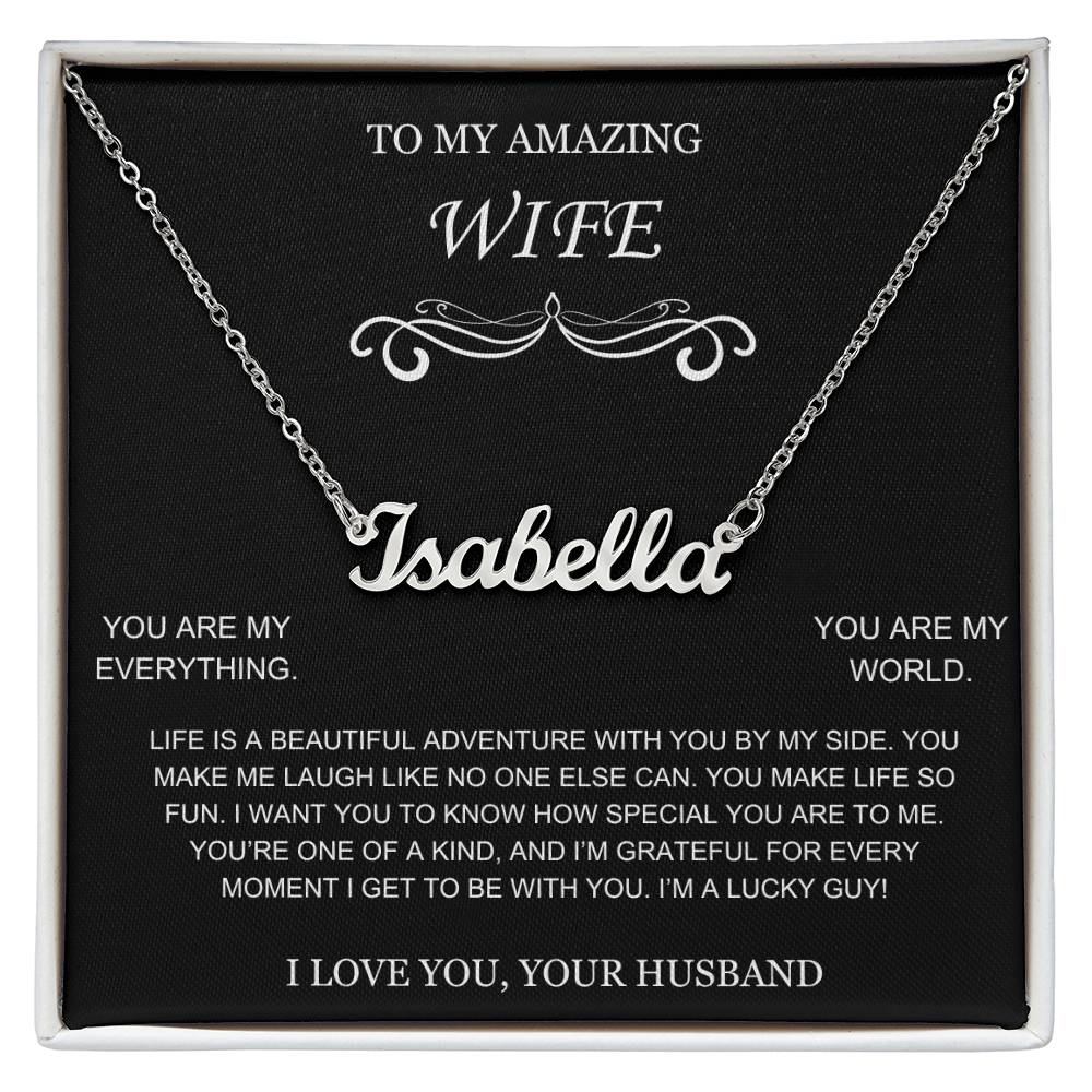 Amazing Wife Name Necklace