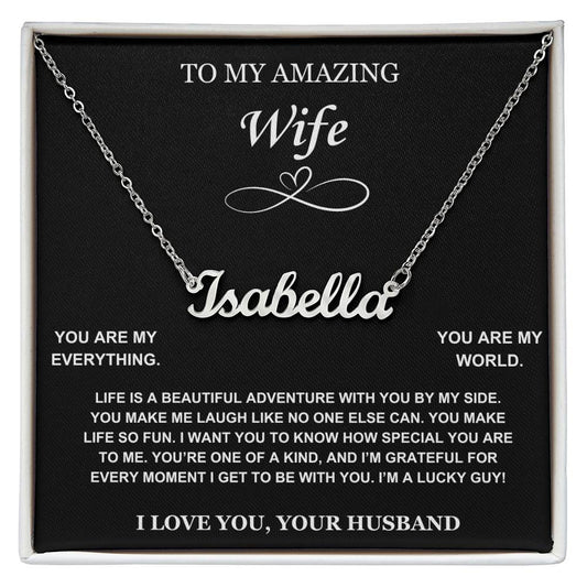 Name Necklace for Wife