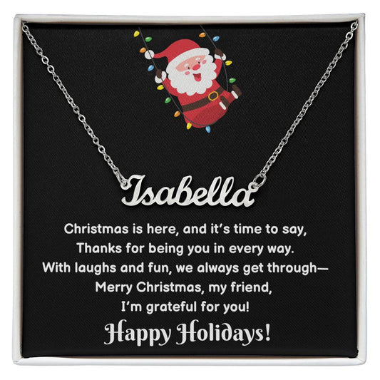 Christmas Friend Name Necklace