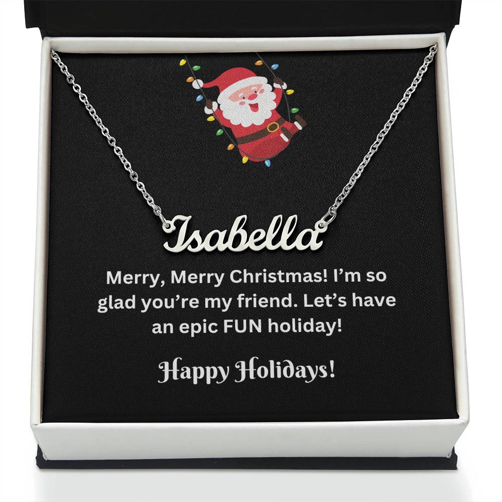 Friend Christmas Name Necklace