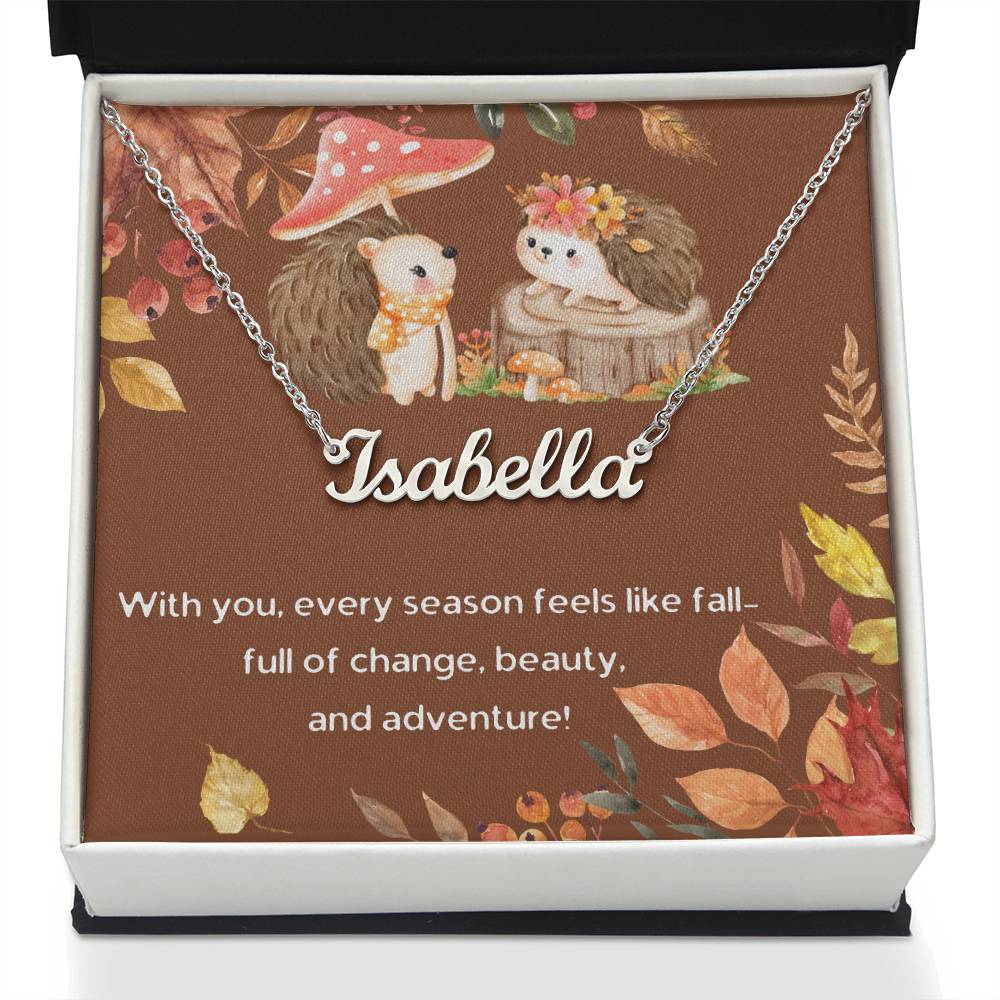 Fall Friendship Name Necklace