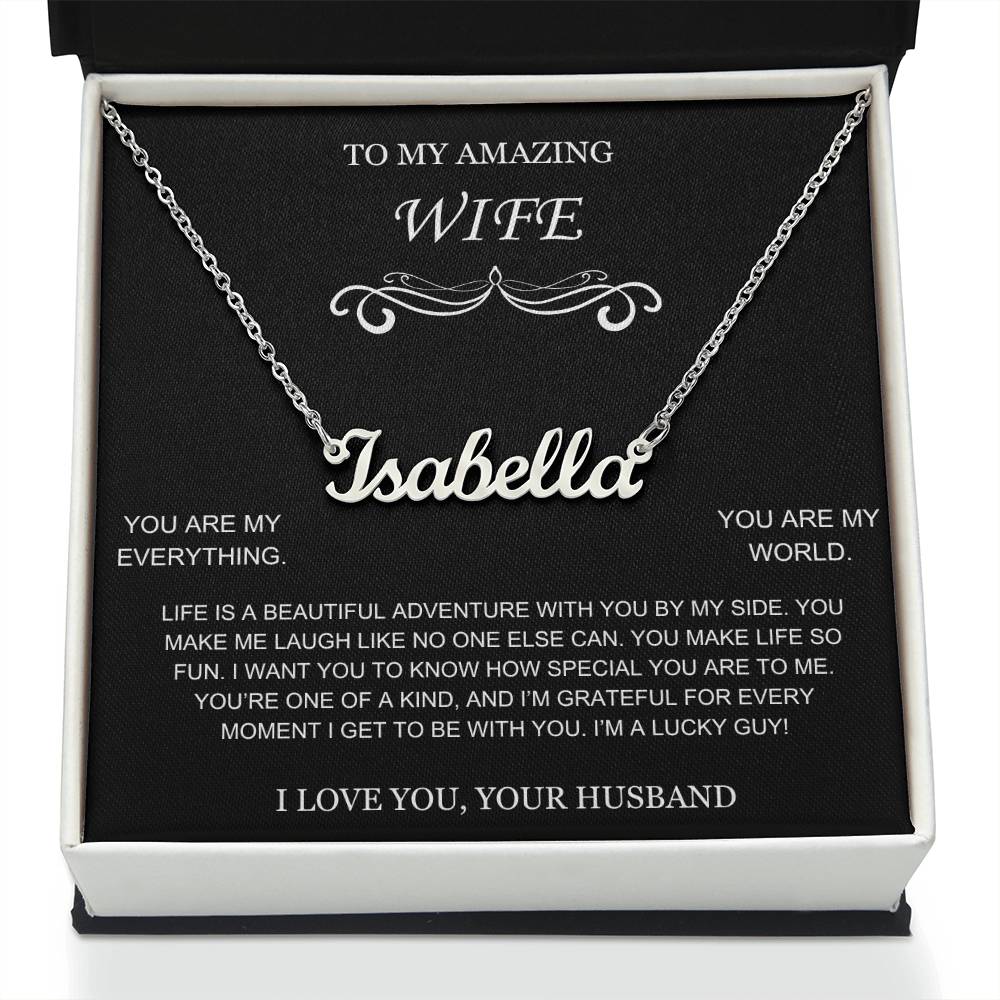 Amazing Wife Name Necklace