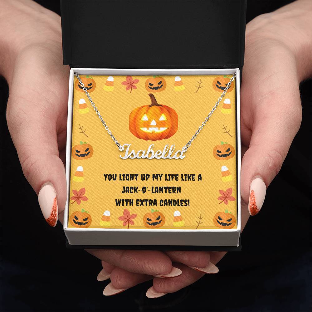 Halloween Love Name Necklace