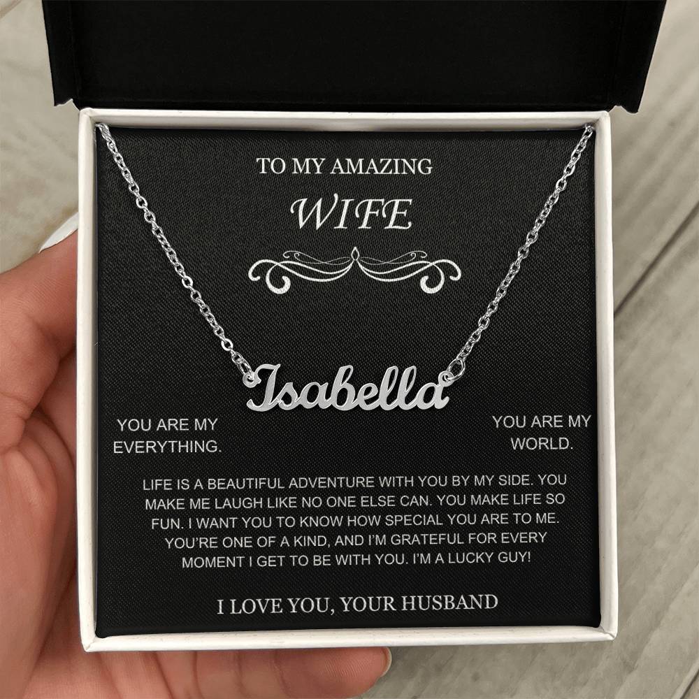 Amazing Wife Name Necklace