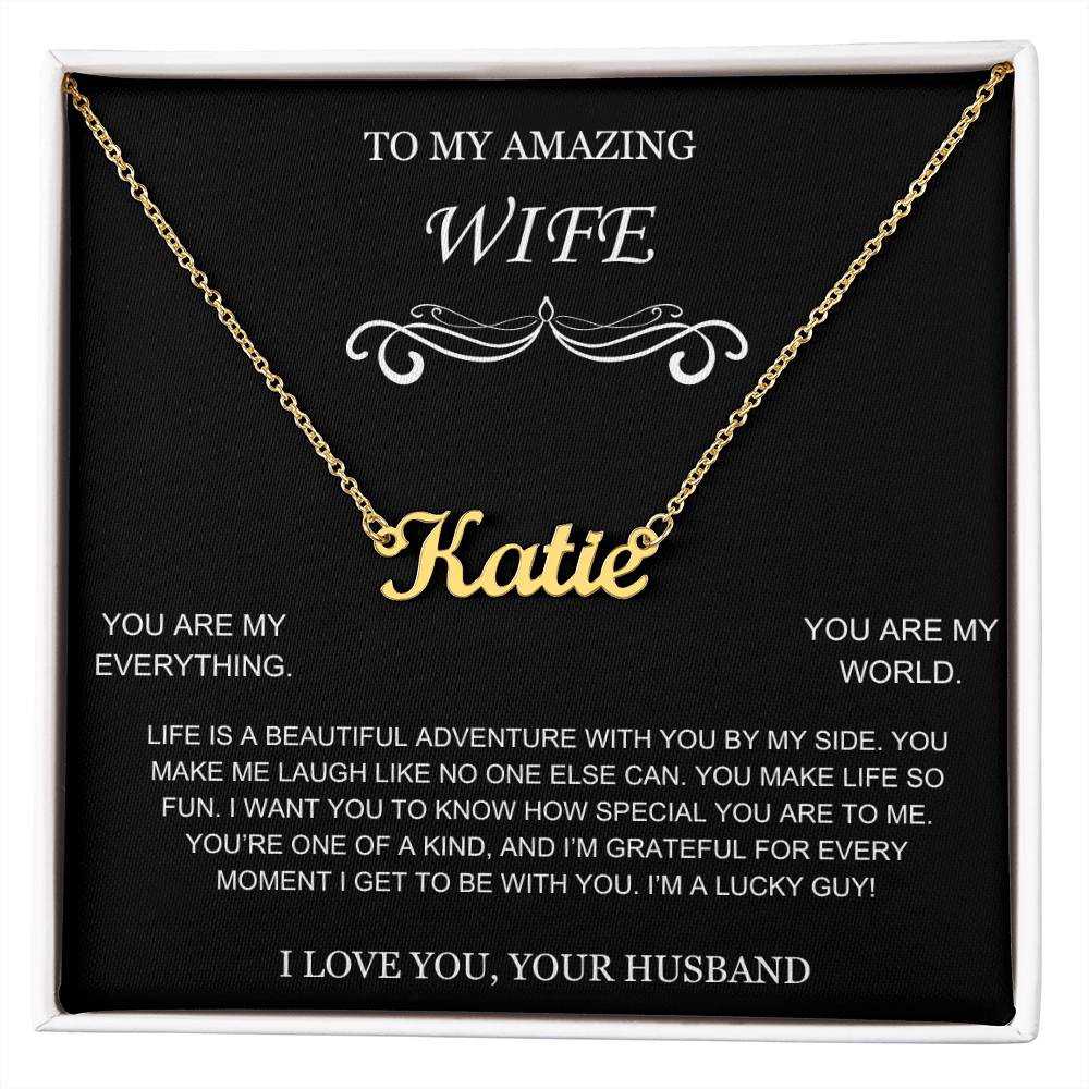 Amazing Wife Name Necklace