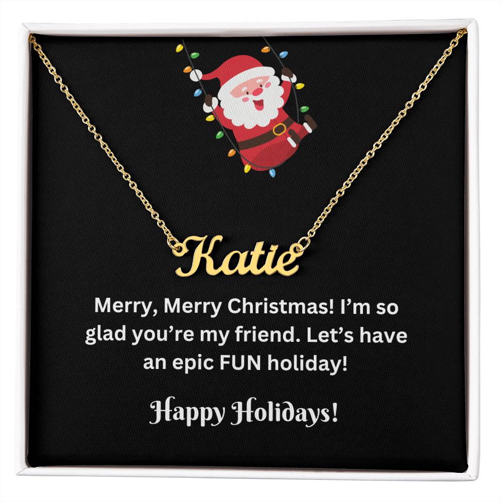 Friend Christmas Name Necklace