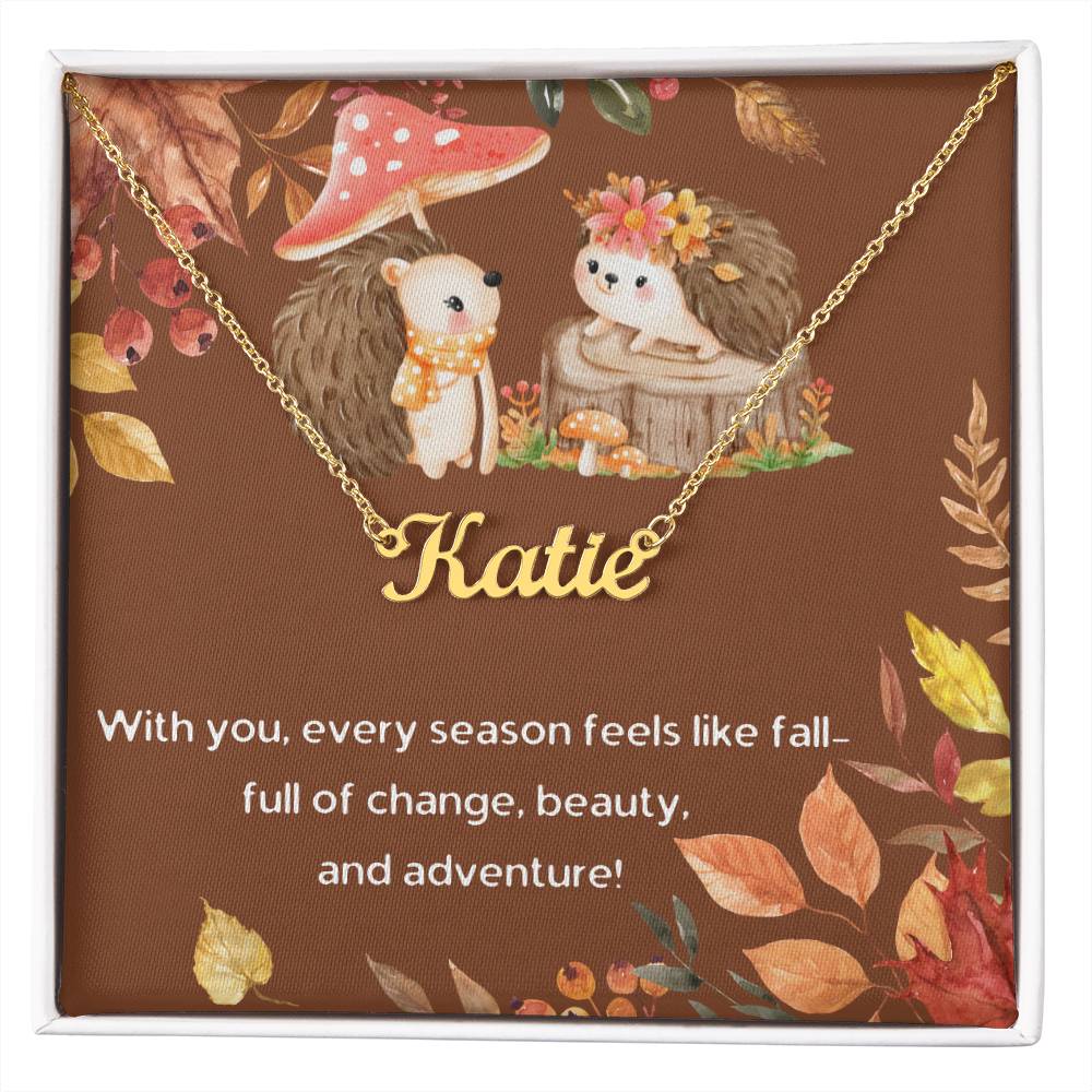 Fall Friendship Name Necklace