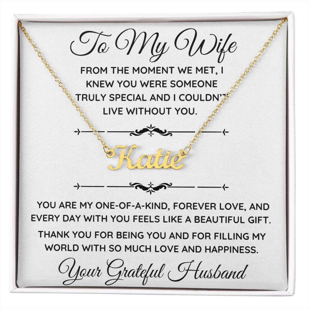 TO MY WIFE NAME NECKLACE