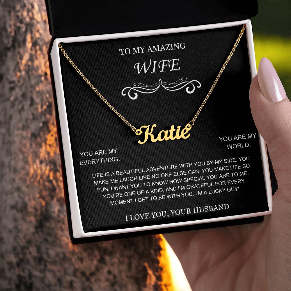 Amazing Wife Name Necklace