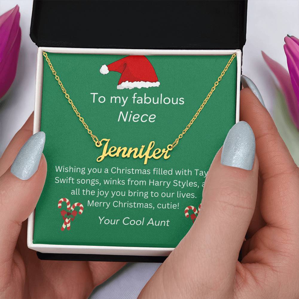 Niece Christmas Name Necklace