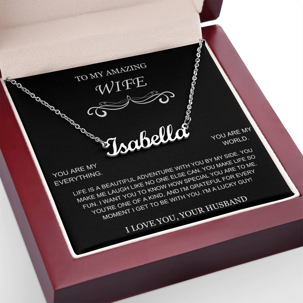 Amazing Wife Name Necklace