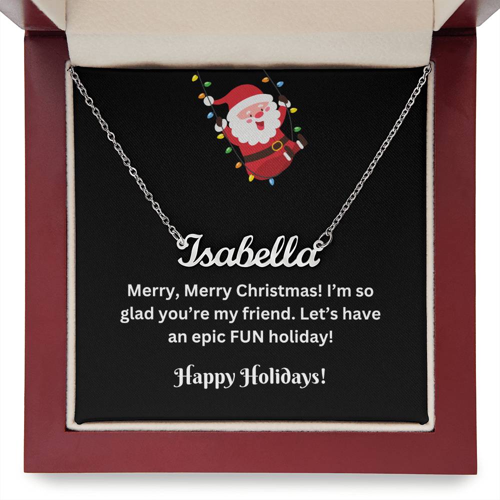 Friend Christmas Name Necklace