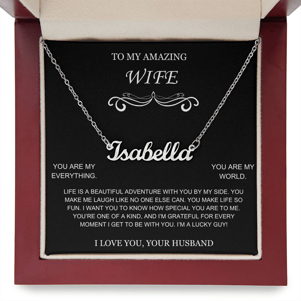 Amazing Wife Name Necklace